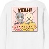 Piyomaru Piyori & Piyoko Crew Neck Long Sleeve Adult White Sweatshirt - 4 of 4