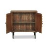 Mid-Century Sideboard Buffet Cabinet with Storage, Kitchen Cabinet w/3 Relief Cabinet Doors, Rustic Wood Coffee Bar Table for Dining Room - 4 of 4
