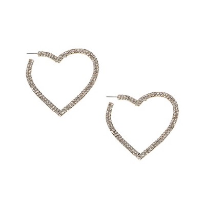 SOHI Women's Crystal Silver Party Half Hoop Earrings