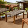 Outdoor Rattan Wicker Ottomans in Grey, All-Weather Patio Furniture, Versatile Garden Footstool and Seating for Poolside, Lawn, and Backyard - 4 of 4