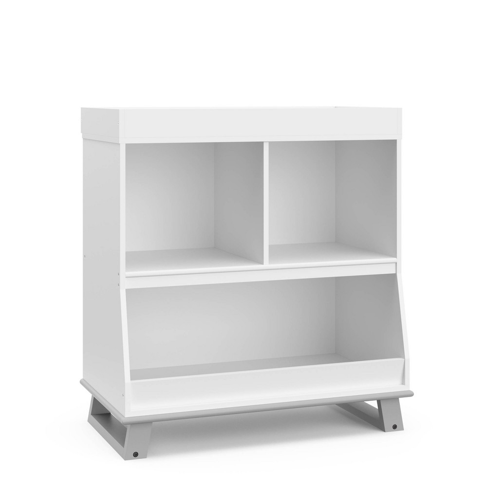UPC 810003667212 product image for Storkcraft Modern Convertible Changing Table and Bookcase - White/Pebble Gray | upcitemdb.com