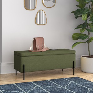 Coucou Rectangle Upholstered Flip Top Storage Benches -Maison Boucle - 1 of 4