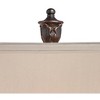 Regency Hill Exeter Traditional Table Lamps 30" Tall Set of 2 Bronze Wood Carved Leaf with Table Top Dimmers Cream Rectangular Shade for Living Room - 3 of 4