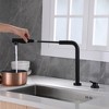 SUMERAIN 2 Hole Kitchen Sink Faucet with Pull Out Sprayer, Side Single Handle Black Finish - 4 of 4