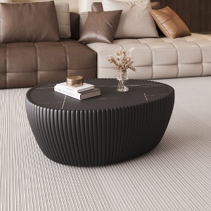 NicBex Modern Goose Eggs Shape Coffee Table with Marble Top & Leather Side,Fashionable Tea table Center Table for Living Room,Bedroom - 1 of 4