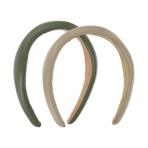 REGALWOVEN Soft Breathable Comfortable PU Leather Headband 6.30 x 5.51 Inch 2 Pcs - 1 of 4