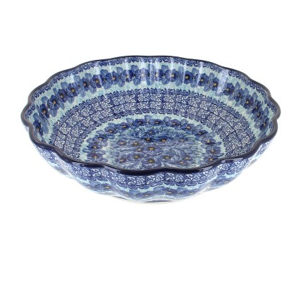 Blue Rose Polish Pottery Joanna Large Scallop Bowl