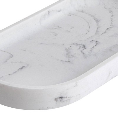 Legends White and Gray Marble Resin Vanity Tray