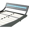 CAVINAS Queen Size Upholstered Platform Bed Frame,LED Lighting Optional,Curved MDF Bed Frame for Living Room,Wood Slat Support,No Box Spring Needed - 3 of 4