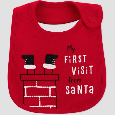 Baby 'First Visit From Santa' Bib - Just One You® made by carter's Red