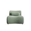 Racxily Modern Modular Chenille Sofa 1 pieces Living Room Couch w/ 70° Reclined Backrest & Cylindrical Pillows, Rust Orange Upholstery - 3 of 4