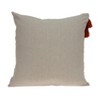 HomeRoots 20" Beige and Orange Striped Cotton Blend Throw Pillow With Embroidery - 4 of 4