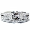 Pompeii3 3/4ct Vintage Diamond Engagement Ring Bridal Set 14K White Gold - 3 of 4
