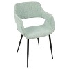 Set of 2 Margarite Mid Century Modern Dining/Accent Chair Pale Green - Lumisource: Ergonomic Design, Metal Legs, Polyester Upholstery - 2 of 4