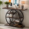 Hommoo 39" Console Table with Circle Base Dark Brown - 4 of 4