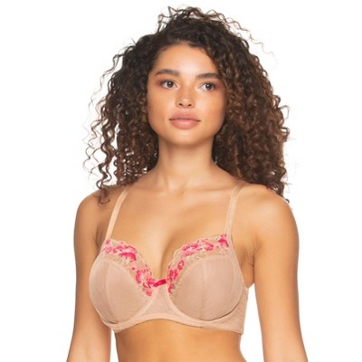 Paramour Women's Fleurs 4-section Cup Unlined Embroidered Underwire Bra,  115166 In Rose Violet Orchid