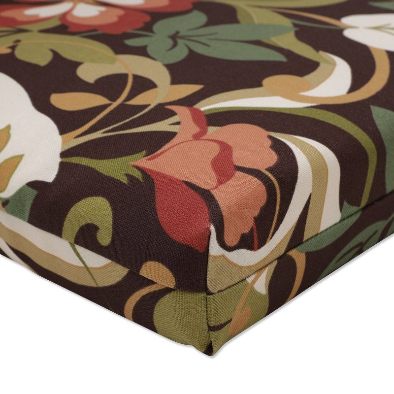Outdoor Chair Cushion - Brown/Green Floral - Pillow Perfect, 4 of 6