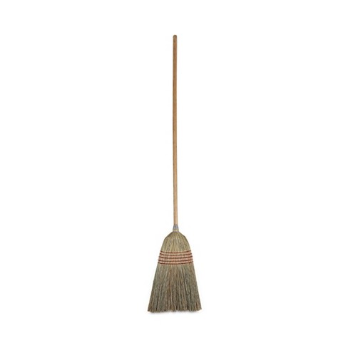 10 in. Corn Blend Upright Broom with 55 in. Wood Handle (12-Case)