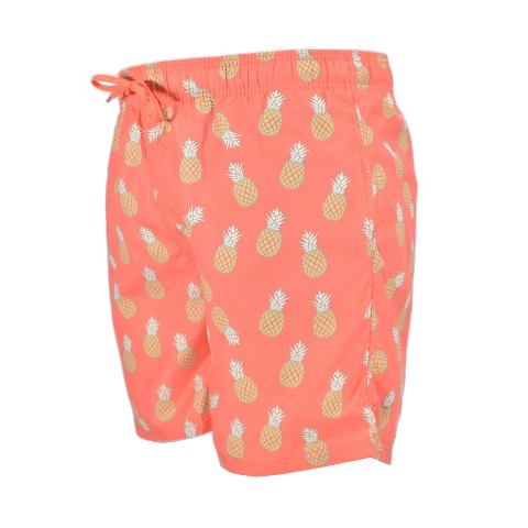 Burnside Men's Bathing Suit Stretch 5" Inseam | Coral Pineapples Large