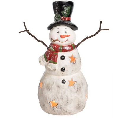 Transpac MGO Snowman Candle Holder Home Decorations Christmas