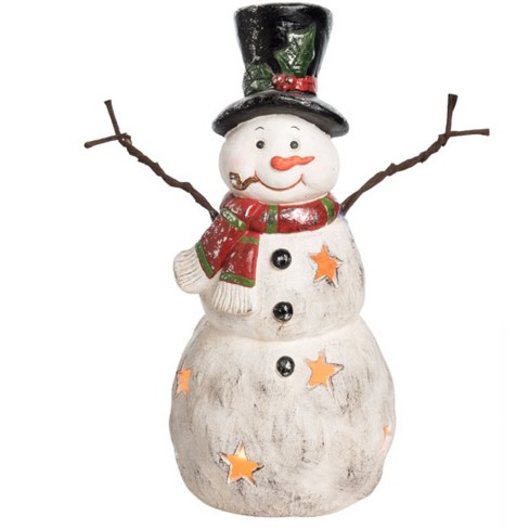 Transpac MGO Snowman Candle Holder Home Decorations Christmas - image 1 of 1