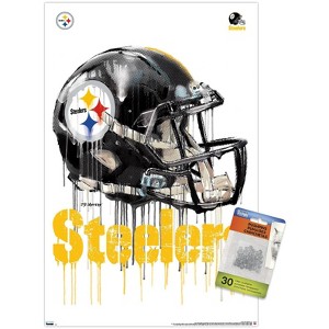 Trends International NFL Pittsburgh Steelers - Drip Helmet 20 Unframed Wall Poster Prints - 1 of 4