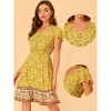 INSPIRE CHIC Women's V Neck Flutter Sleeve Smocked Waist Bohemian Dress - 2 of 4