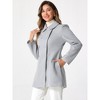 INSPIRE CHIC Women's Christmas Peter Pan Collar Double Breasted Long Trench Winter Pea Coat - 3 of 4