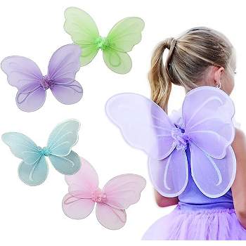 Butterfly Craze Girls' Costume Wings, Multicolored 4 Pack