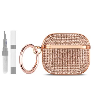 HTUTWOO for AirPods Pro 3 Diamond Case, Bling Shockproof Protective Cover with Keychain and Cleaning Kit for Women - 1 of 4