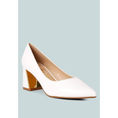 Zaila Metallic Accent Block Heel Pumps