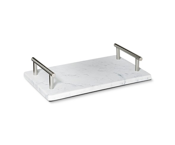 Faux Marble Vanity Jewelry Storage Tray White - 88 Main