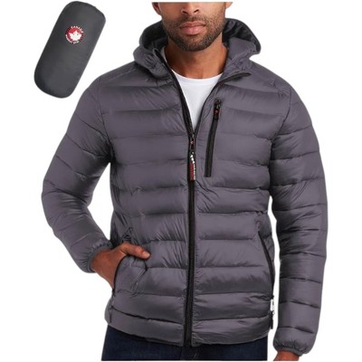 Canada Weather Gear Mens' Puffer Jacket - Lightweight Packable Bubble Coat, Water Resistant Outerwear Jackets for Men