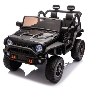 Lomsoe 24V Two-Seater Kids Ride On Truck Car W/Parents Control,200w*2,Seat width 20.28in,Four-wheel Suspension,LED Lights,Music,MP3,Bluetooth - 1 of 1