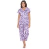 Casual Nights Women's Rayon Printed Short Sleeve Capri Pajama Set - 3 of 4