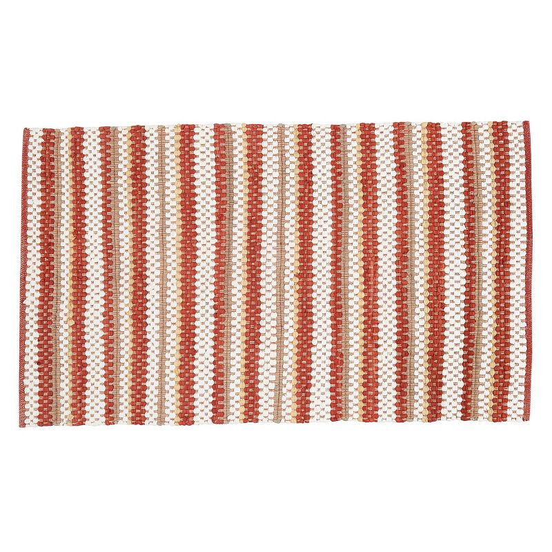 Park Designs Kingswood Red and Cream Chindi Rag Rug 3 ft X 5 ft, 1 of 4