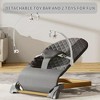 Grungis Ergonomic Baby Bouncer,Portable Foldable Baby Bouncer Seat with 3 Height Adjustments and Removable Bar for Babies 0-12 Months - 3 of 4