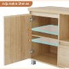 Rattan TV Stand for Up to 70" TVs, Entertainment Center with Adjustable Shelf - 4 of 4