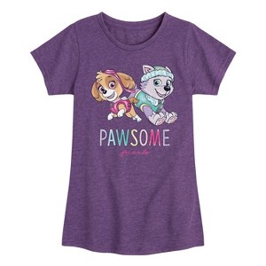 Girls' - Paw Patrol - Skye and Everest Pawsome Friends Fitted Short Sleeve Graphic T-Shirt - 1 of 4