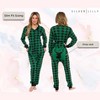 Silver Lilly Slim Fit Women's "Oh Deer" Buffalo Plaid One Piece Pajama Union Suit with Drop Seat - image 3 of 4