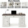 Dyonery administrative desk, wooden computer desk with drawers and cabinets, for home, study, work, writing, antique white home desk for work - 3 of 4