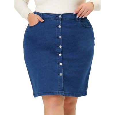 Agnes Orinda Women's Plus Size Denim Casual Mini Pockets Button Jean A ...