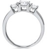 Pompeii3 1ct Diamond 3 Three Stone Engagement Ring 10K White Gold - 2 of 4