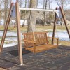 Tangkula 2-Person Acacia Wood Outdoor Porch Swing Patio Hanging Bench Chair Natural - 3 of 4
