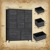 Black 15 Drawers Storage Organizer with Sturdy Metal Frame and Wood Tabletop for Guest Room, Hallway, Entryway, Nursery, Closet - 2 of 4