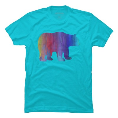 Adult Design By Humans Melting Rainbow Watercolor Bear By Maryedenoa T-Shirt