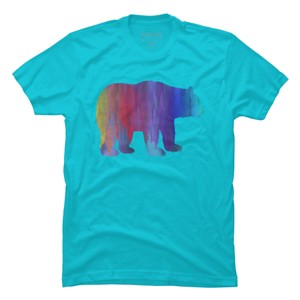 Adult Design By Humans Melting Rainbow Watercolor Bear By Maryedenoa T-Shirt - 1 of 2
