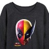 Women's - Marvel - Deadpool & Wolverine Split Space Lightweight French Terry Wide Neck Long Sleeve Shirt - 2 of 4