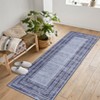 Modern Area Rugs Living Room Distressed Bordered Carpet Non-Slip Low Pile Accent Rug for Bedroom Kitchen - 3 of 4