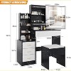Vanity Desk with Sliding Lighted Mirror, Makeup Vanity Table with Power Outlet, 4 Drawers, Storage Shelves & Stool for Bedroom - 2 of 4